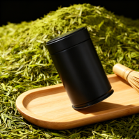 Boîte en fer blanc de qualité supérieure pour thé, café et matcha, ronde, 60*102mm, 80g 100g, en métal de qualité alimentaire, vente en gros