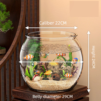 Bol rond en plastique écologique pour poissons, tortues, aquarium, décoration d'intérieur, accessoire pour aquarium