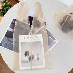 Custom Eco-friendly Polyester Organza Tote <b>Bag</b> Luxury Handle Woven-label Logo Printing <b>Transparent</b> Swimwear Shopping - Product Image 6