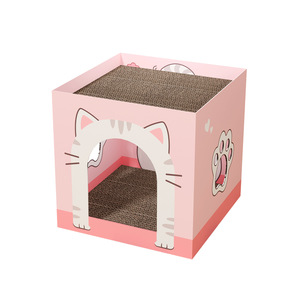 Cuccia per Gatti a Doppio Scomparto in Cartone, Tiragraffi Integrato, Senza Residui, Sostituibile, in Cartone Ondulato Spesso, per Tutte le Stagioni, Lusso Classico - Product Image 4