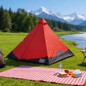 Tente <span class=keywords><strong>tipi</strong></span> hexagonale super facile à installer, imperméable, en polyester 190T avec ventilation en maille pour le camping en plein air, la randonnée et les pique-niques - Product Image 2