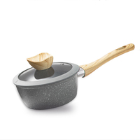 Ensemble de casseroles et poêles antiadhésives 4 pièces en granit avec couvercles en verre borosilicate pour cuisinières à induction et à gaz, idéal pour la cuisine quotidienne à la maison