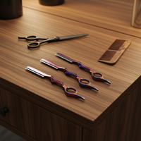 Couteau à raser professionnel réutilisable pour affiner le visage, avec placage électrolytique coloré, pour la coupe de cheveux par les barbiers, fabriqué en Chine