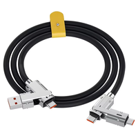 Nuevo Cable de Carga USB Tipo C a C de 120W, 4 en 1, Cable de Silicona PD, Cable de Carga Rápida, Cable de Datos
