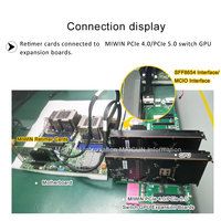 MIWIN 11 Slot PCIe 4.0 X16 Switch GPU Base Plate Sff8654 X8 ke PCIE 4.0 X16 Broadcom 88096 OEM Switch Papan Ekspansi GPU
