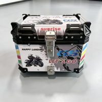Boîte de rangement pour moto en alliage d'aluminium, étanche, 45L, avec système de verrouillage sécurisé, montage universel à l'arrière, pour les voyages en plein air