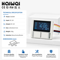 Interruptor Inteligente con Sensor Táctil LCD para Espejo, DC12V/24V 60W, Configuración de Fecha y Hora, CCT Bicolor, Atenuación Continua, Antivaho para Espejo LED