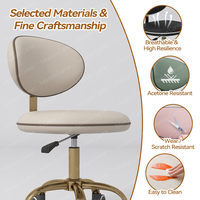 Madamcenter Chaise de bar à ongles beige durable et pliable Tabouret de selle ergonomique avec fonction de massage pour les techniciens de beauté