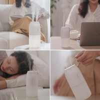 Humidificateur d'air portable Kinscoter 300 ml, silencieux, 2000 mAh, double pulvérisation, avec lampe d'ambiance