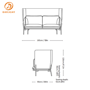 Sofá de tela de PU con estructura de madera para salón de <span class=keywords><strong>bodas</strong></span> moderno de lujo, sala de espera y restaurante - Product Image 6
