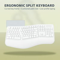 Claviers ergonomiques personnalisés Wave Keys 2.4G Clavier ergonomique sans fil silencieux sans fil avec repose-mains rembourré