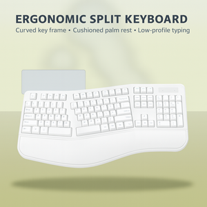 Claviers ergonomiques personnalisés Wave Keys 2.4G Clavier ergonomique sans fil silencieux sans fil avec repose-mains rembourré - Product Image 4