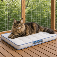 Matelas pour chat en silicone rembourré et rafraîchissant avec bordure bleue et fenêtre de visualisation pour chambres de chat extérieures couvertes et utilisation en voyage
