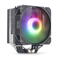 Pendingin Radiator Universal PC Komputer untuk Intel AMD FM AM5 6 Pipa Tembaga 120mm Kipas Hitam Segar ARgb Pendingin CPU
