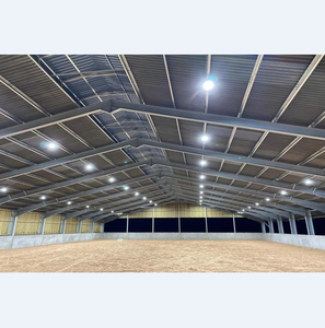 Structure en acier léger pour écurie de chevaux, cadre en acier préfabriqué, arène d'équitation intérieure, terrain équestre, écurie de chevaux portable, hall - Product Image 1