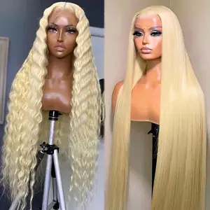 613 13x4 Hd Lace Frontal Wig Vendor Straight 150% 13x4 Raw Burmese Human Hair Honey Blonde Body Lace Front Wig 30 Inch Blend Wig