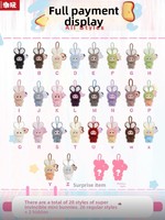 Porte-clés en peluche Super Mini Lapin Baby Three, Boîte Mystère 1ère Génération, Lapin Macaron Lettre, Poupée en Peluche Mignonne de Dessin Animé