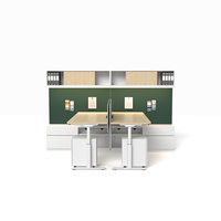 Poste de travail électrique moderne à double moteur avec rangement latéral et tiroir de classement mobile réglable en hauteur