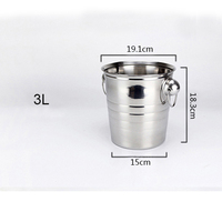 Accessoires de Bar Seau à Glace Personnalisé en Acier Inoxydable, Glacière à Bière, Seau à Champagne – 3L, 5L, 7L