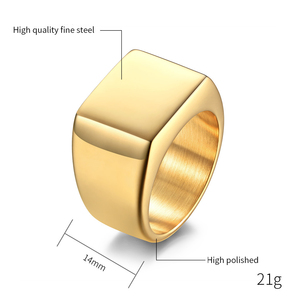 Anillo de sello de eternidad para hombre de acero inoxidable grabado, moderno, en blanco, al por mayor - Product Image 4