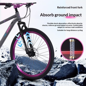 <span class=keywords><strong>Vélo</strong></span> de montagne en acier au carbone 21 vitesses, 24 pouces, pour hommes et femmes adultes, léger, avec freins à disque et amortisseurs, pour la route et le tout-terrain, pédale ordinaire - Product Image 3