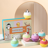 Lot de 6 boules de bain moussantes en peluche transfrontalières pour enfants, exfoliantes, parfumées aux huiles essentielles, avec figurines micro-gestuelles