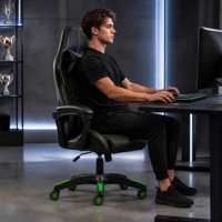 Silla de Juego para Espacios Comerciales de Esports, Giratoria 360 Grados, Espuma de Alta Densidad de Curado en Frío, Cuero PU Antimanchas, Luces LED RGB, Soporte Lumbar