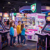 Machine de jeu grue à griffes en métal, acceptant billets et pièces, design anglais personnalisable, garantie 1 an, pour centre de jeux