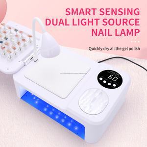 Smart timer hand pillow nail machine <b>light</b> therapy lamp nail salon dual-hand fast drying gel polish curing lamp LED flat lamp - Product Image 1