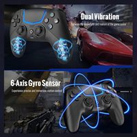 Manette de jeu sans fil pour PS-5/Pro/Slim/PC, gyroscope 6 axes, double vibration, prise audio TRRS 3,5 mm, canal LED