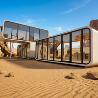 Maison préfabriquée élégante de type Apple Cabin, boutique modulaire intelligente, gîte en capsule avec de grands fenêtres du sol au plafond