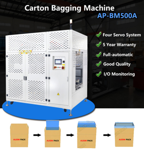 Máquina insertadora de bolsas de barril, apertura de bolsas de cartón, inserción y puño de bolsas de plástico perforadas en el interior de la máquina de cartón - Product Image 2