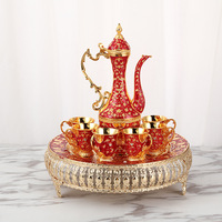 Ensemble de vin élégant pour la maison, petits verres à vin, carafe en métal de style européen, luxe léger, vintage, tasses individuelles, kit de tasses pour fête