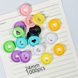 RINGNOTE 24mm 1000pcs/bag Heart-<strong>Shape</strong> Macaron <strong>Color</strong> Plastic Disc Bound Planner Expansion Rings 80 Sheets Inner <strong>Pages</strong> - Product Image 1