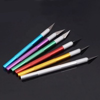 Kit d'outils de précision pour sculpture sur métal, 1 pièce, avec manche en plastique, couteau tranchant antidérapant pour réparation de PCB de téléphone portable, outils manuels de bricolage, 5 lames