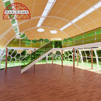 Dôme extérieur en verre ovale personnalisé RAXDOME 12M*22M pour le glamping, maison avec mezzanine