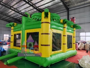 Casa de Brinco Inflable con Temática de Safari en la Selva, con Esculturas de Mono y Jirafa, Tobogán para Jardín de Niños y Parques de Diversiones - Product Image 6