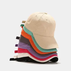 Vente en gros logo personnalisé unisexe couleur unie non structuré profil bas papa chapeau gorras couleur classique femmes casquette de baseball sans logo