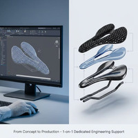 Selle de vélo personnalisée à coque en fibre de carbone ultralégère, coussin en treillis TPU imprimé en 3D, creuse, pour vélo de route, VTT, gravel