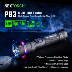 Torcia Tattica Nextorch P83 2100LM, Luce Professionale con Rompivetro, Ricaricabile USB-C - Product Image 1