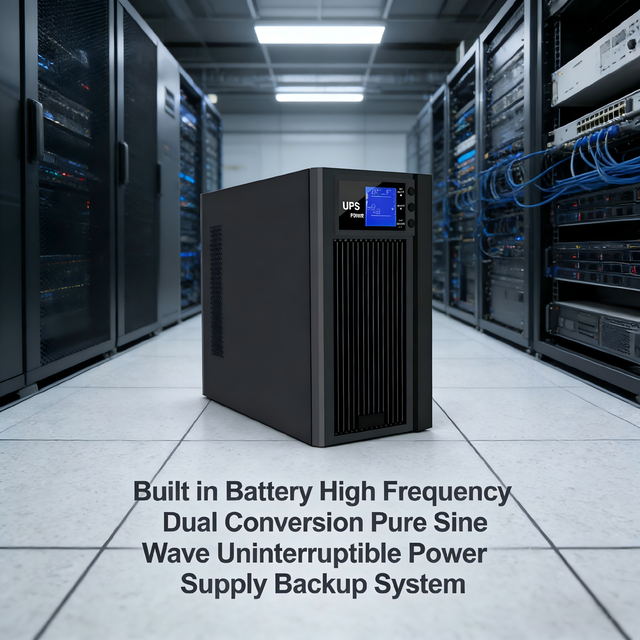 2kVA Online UPS Built in Battery High Frequency Dual Conversion Pure Sine Wave Uninterruptible Power Supply Backup System