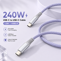 Nouveau câble de charge rapide USB-C vers Type-C PD 240W 2026, 48V 5A, USB 2.0, tressé en nylon, pour smartphone et ordinateur portable, OEM ODM