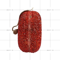 Pochette de soirée de luxe pour femme, motif pomme scintillante avec strass et cristaux, style classique et décontracté, en cuir PU et métal, avec bandoulière chaîne, pour les soirées