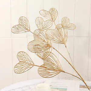 Event Dekoration liefert Gold Hortensie künstliche Blume Bambus blätter persische Palm blatt Dekorationen für Zuhause Luxus