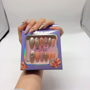 <span class=keywords><strong>Kit</strong></span> de faux ongles de luxe avec strass, 6 styles, faux ongles français en ABS, embouts réutilisables pour manucure DIY, 144 pièces - Product Image 5