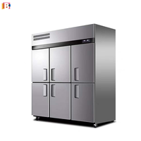 Grand congélateur en acier inoxydable à six portes équipement de réfrigération congélateur congeladores verticales congélateur commercial à 4 portes