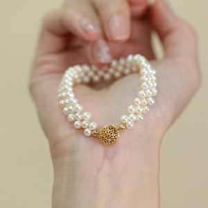 Bracelet en perles naturelles tissé à la main, collection de bijoux perlés - Product Image 3