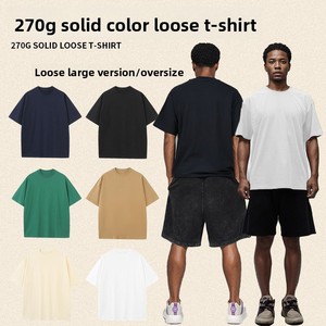 Nuova T-shirt da uomo JKM ODM&OEM 2026, morbida, 100% cotone, girocollo, vestibilità atletica, 270 g/m², tinta unita, taglie <span class=keywords><strong>S</strong></span>-2XL - Product Image 1