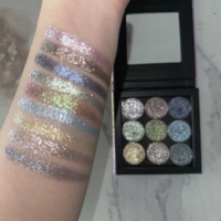 Palette d'ombres à paupières pressées personnalisées à effet duochrome, brillance intense, maquillage pour les yeux hautement pigmenté