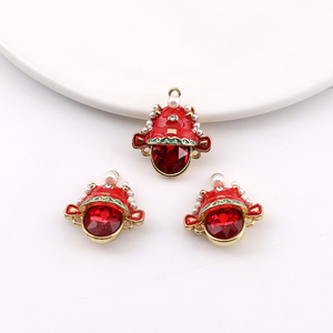<b>Chinese</b> Style Peking Opera Mask Pendant Red Crystal Pearl Bezel Setting Women's Jewelry Accessory For DIY Necklace Brooch - Product Image 4